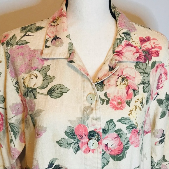 Carol Anderson Collection Linen Vintage Floral Button Blazer Jacket Size Medium - Picture 11 of 16